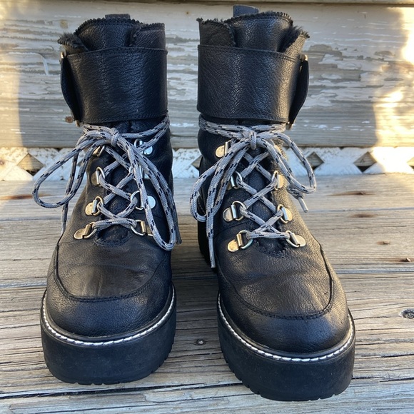 Stuart Weitzman Attackit Bootie Black Leather Hiker Boot Women's Size 6 - Picture 4 of 16